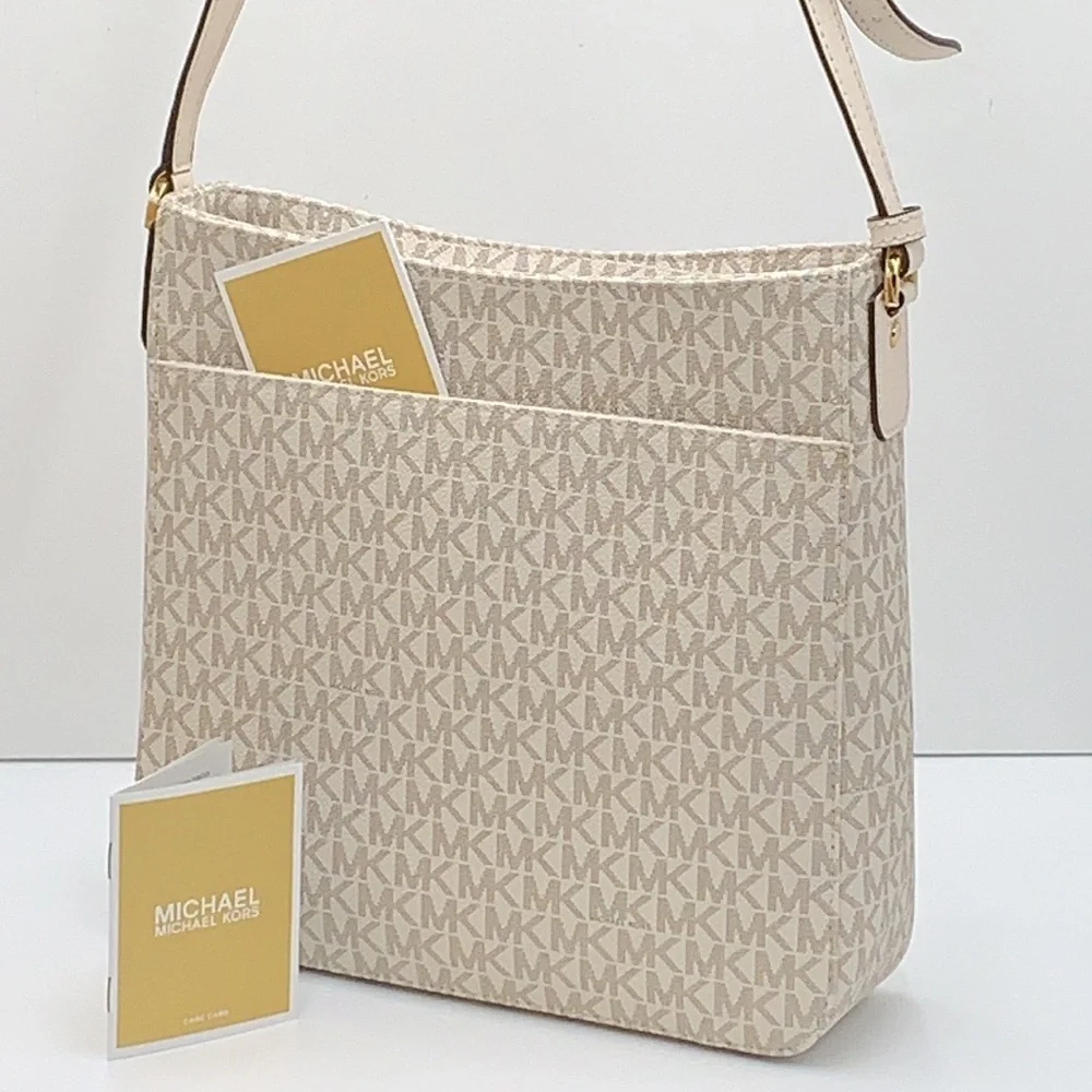 Michael Kors Jet Set Travel Large Messenger Crossbody Bag Light Cream Multi
